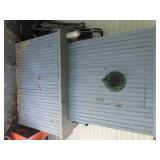 Antique beadboard cabinet. Blue paint