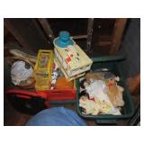Vintage toy lot. w/tote.