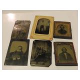 (6)Antique tintype photographs. daguerreotype
