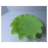Vintage Fenton Persian ruffled glass dish.