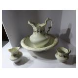 Pitcher & basin, smaller pitchers.