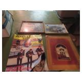 Framed thermometer, Beatles magazine, paper