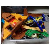 Thomas the Tank engine train playset parts.