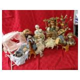Vintage dolls, accessories, decor figures