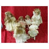Vintage dolls, accessories, decor figures
