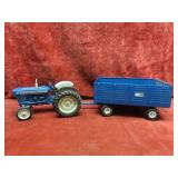 Ertl Ford 4000 tractor & big blue wagon.