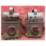 (2)Vintage tin metal lanterns.