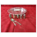 Serving platter, S&P shakers, baby fork & spoon