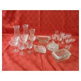 Pink depression glassware lot.