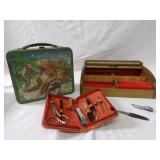 Skateboarding lunch box, nail care set, jewelry bo