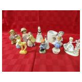 Shawnee deer & assorted porcelain figures.