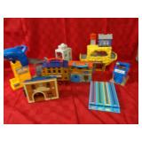 Thomas the Tank engine train playset parts.