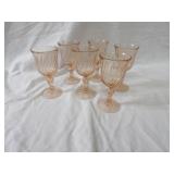 Vintage stemware pink depression glass.