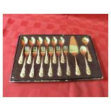 Vintage Dessert gold toned flatware set.