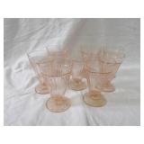 Pink depression glassware lot.