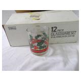 (12)Libbey Holly & Berry drink glasses.