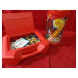 K'nex case, tyco super blocks.