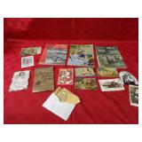 Antique postcards, magazines