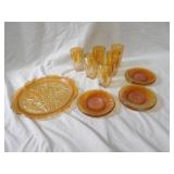Marigold carnival glass lot.