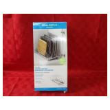 Under cabinet bakeware organizer.