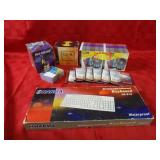 Harma keyboard, cd-r jewel cases.