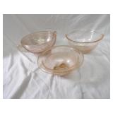 Pink depression glassware lot.