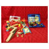 Wood Thomas the Tank engine train playset parts.