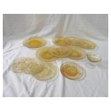 Marigold carnival glass lot.