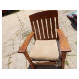 Old quarter sawn oak rocking chair.