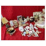 Vintage dolls, miniature Tea set, decor figures