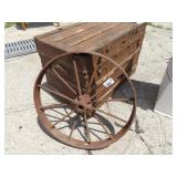24.5' Old farm implement steel wheel.