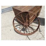 24.5' Old farm implement steel wheel.