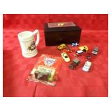 Nascar racing box, mugs, diecast cars.