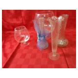 Clear glass vintage serving dishes.