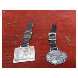 (2)Vintage Industrial pocket watch fobs
