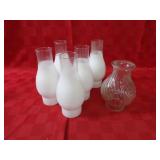 Vintage lamp shade chimney lot.