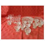 Assorted clear glassware lot.