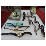 Vintage wristwatch watch lot. travel clock.
