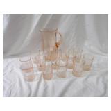Pink depression glassware lot.