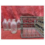 Brook Hill Farms Milk bottles, Dean's milk crate