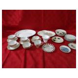 Cups & saucers & assorted plates.