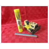 Tonka bulldozer toy, Giant pick up sticks game.