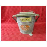 Vintage wheeling galvanized mop wash bucket