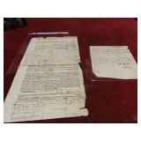 1780's written paper ephemera, letters, documents
