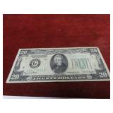 1934D- $20 Chicago federal reserve US Banknote.