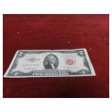 1953-$2 Red seal US banknote.