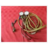 Torch head, air conditioning gauges w/hoses.