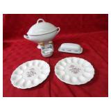 Ebeling & Reuss egg plates, mortar & pestle