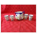 Antique Nippon china pitcher & cup set.