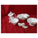Fenton milk glass hobnail lot.